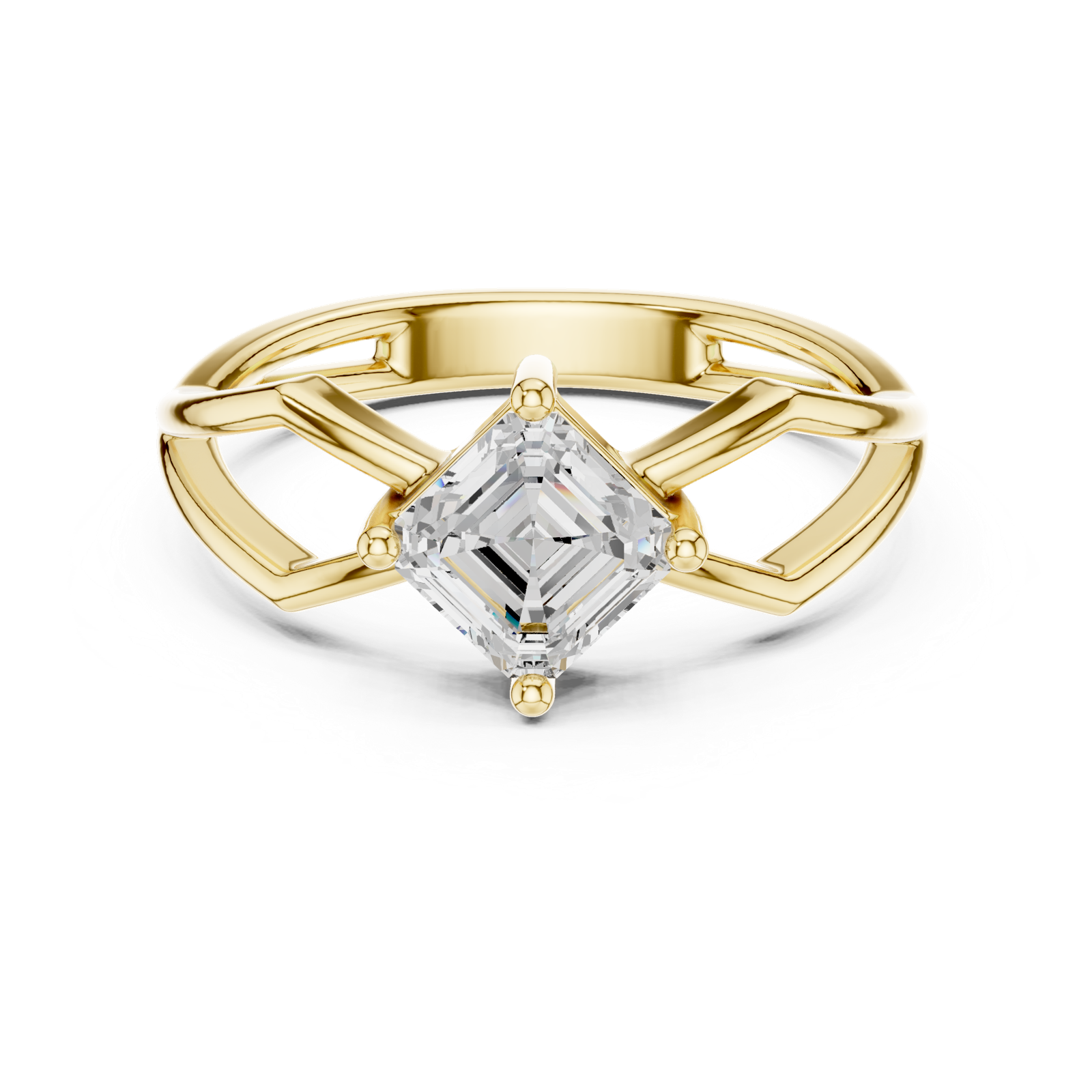 Gold Ring DDLR-522, Yellow Gold, view 4