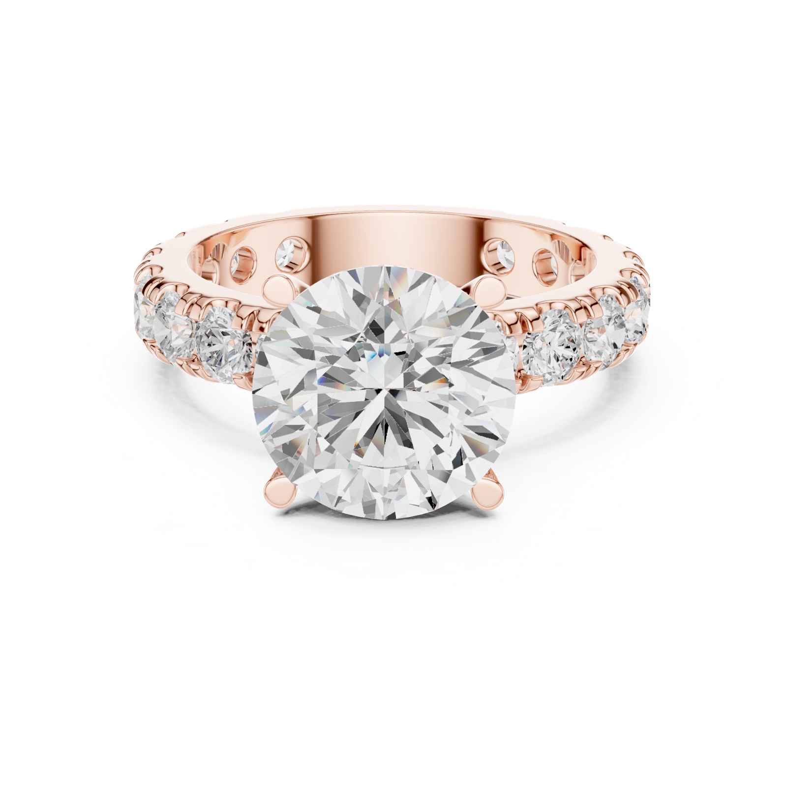 Gold Jewelry L35-63, Round center stone, Rose Gold, view 4