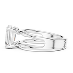 Gold Jewelry L36-9, Emerald center stone, White Gold, view 3