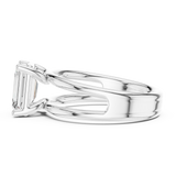 Gold Jewelry L36-9, Emerald center stone, White Gold, view 3