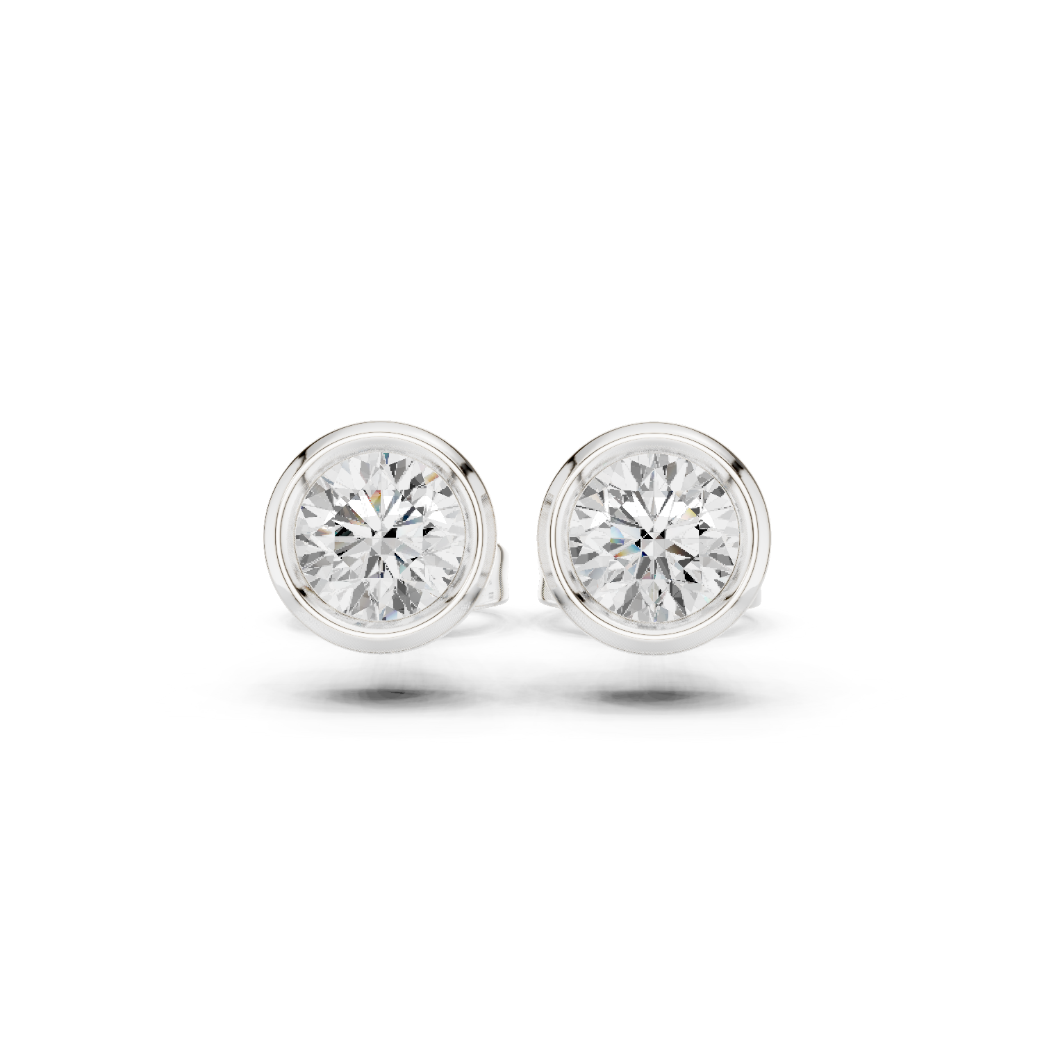 Gold Jewelry DDER-001, Round center stone, White Gold