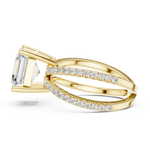 Gold Jewelry, Asscher center stone, Yellow Gold, view 3