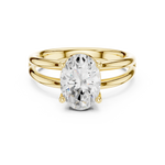 Gold Jewelry L36-9, Oval center stone, Yellow Gold, view 4