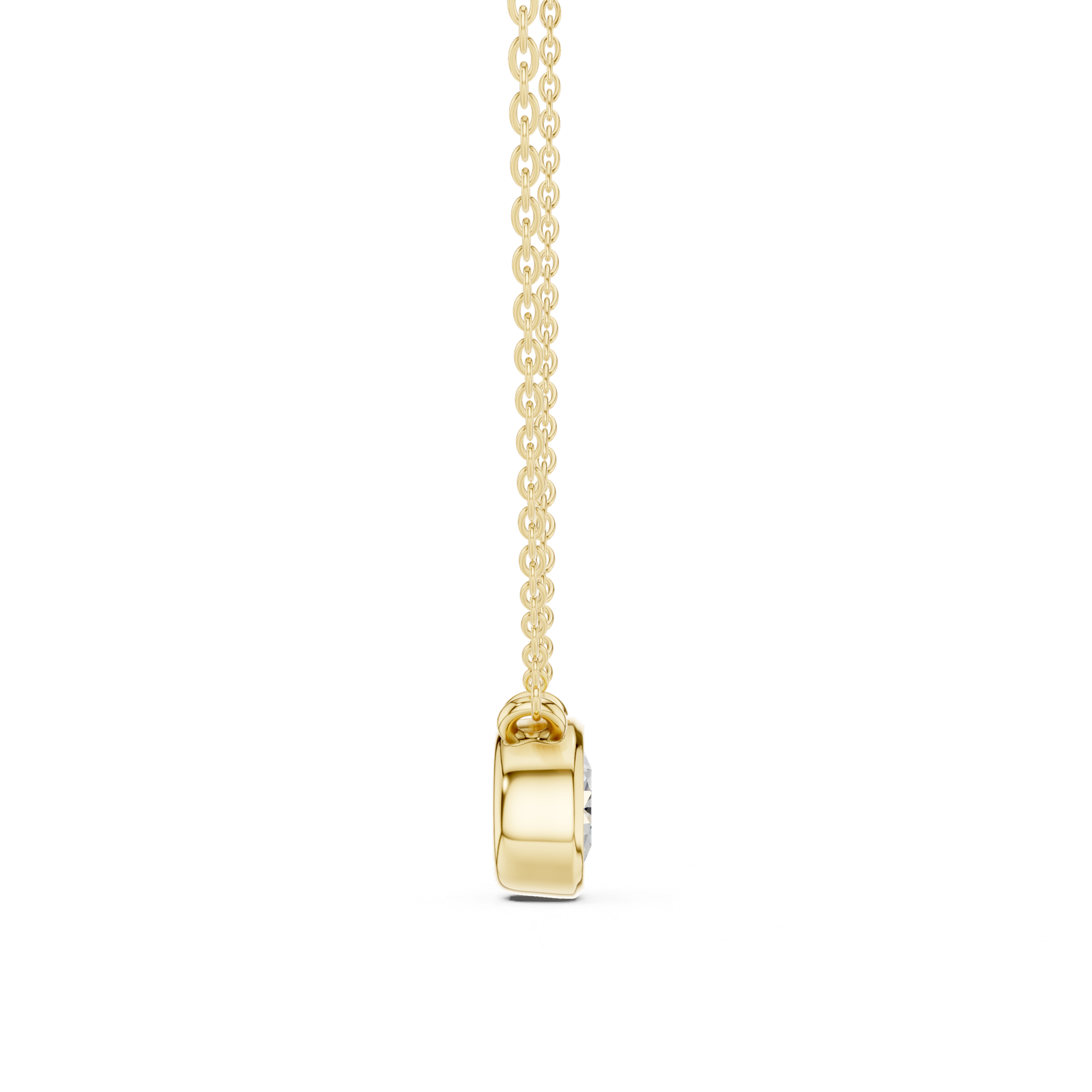 Gold Jewelry DDPS-001, Round center stone, Yellow Gold, view 3