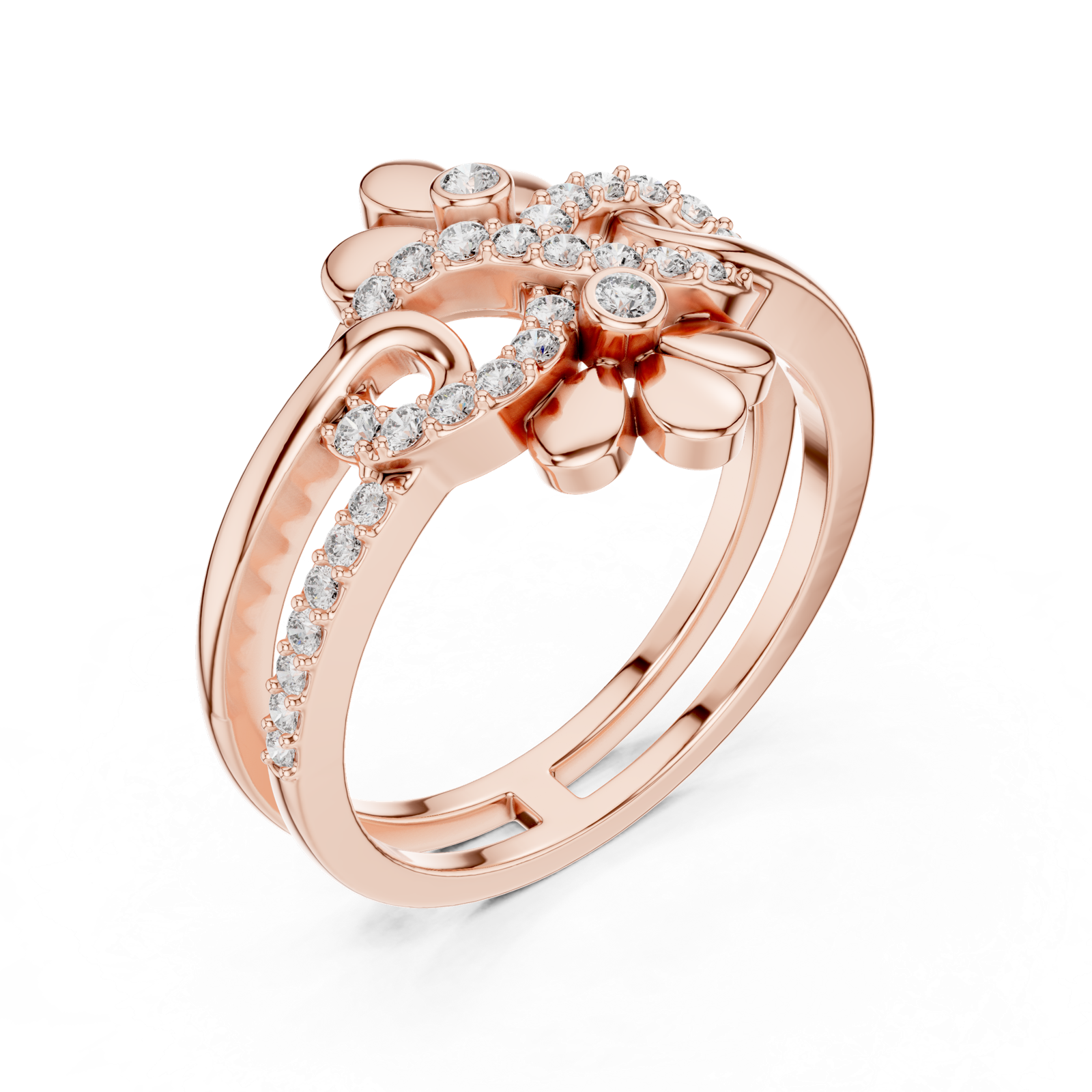 Gold Ring LR-01 (80), Rose Gold, view 2