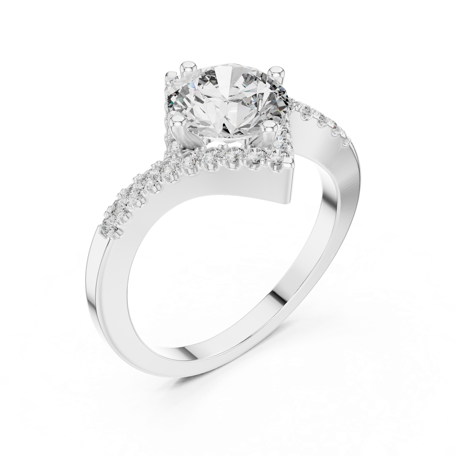 Gold Ring DDLR-156, White Gold, view 2