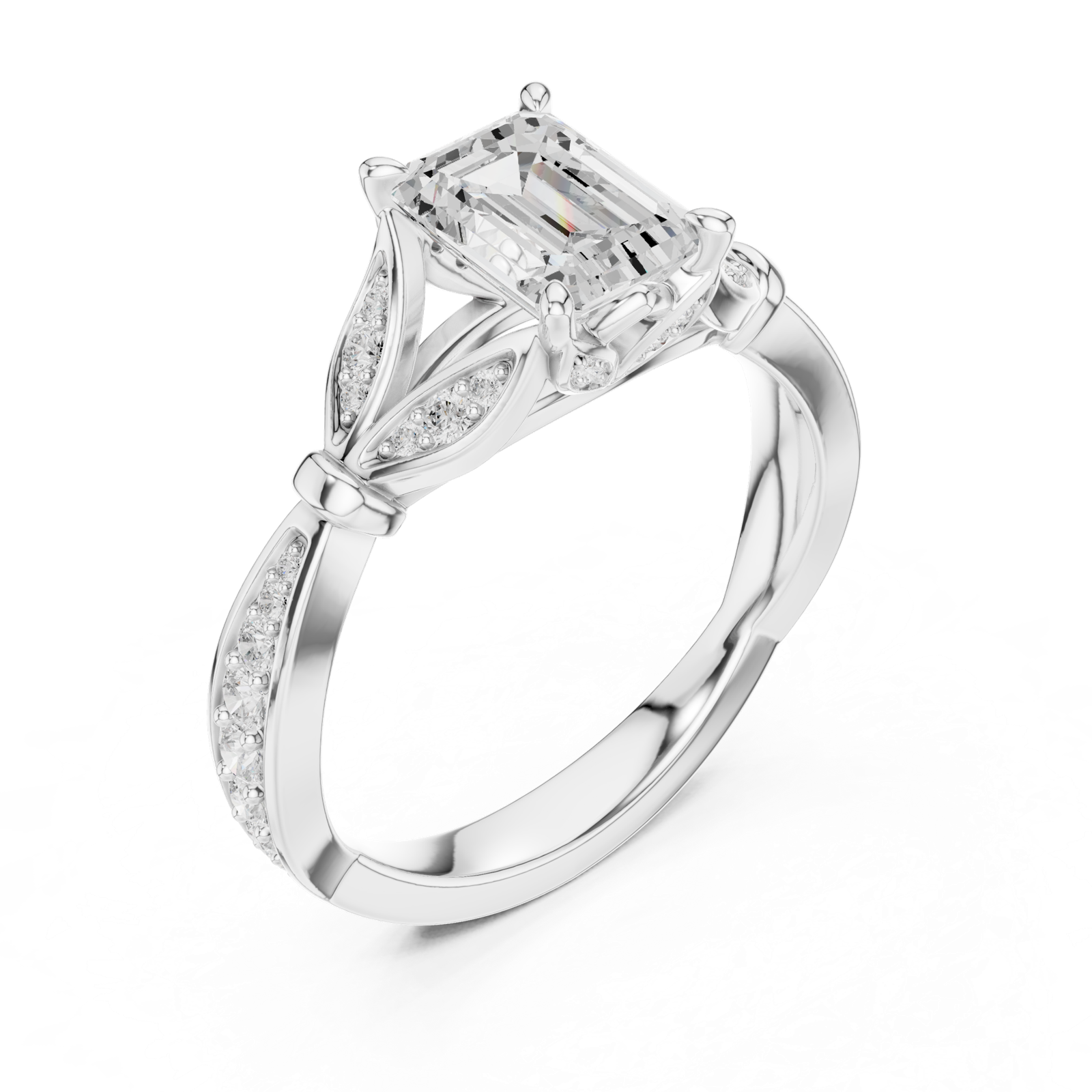 Gold Ring DDLR-257, White Gold, view 2