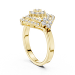 14K Solid Gold Lab Diamond Halo Ring, Yellow Gold, view 1