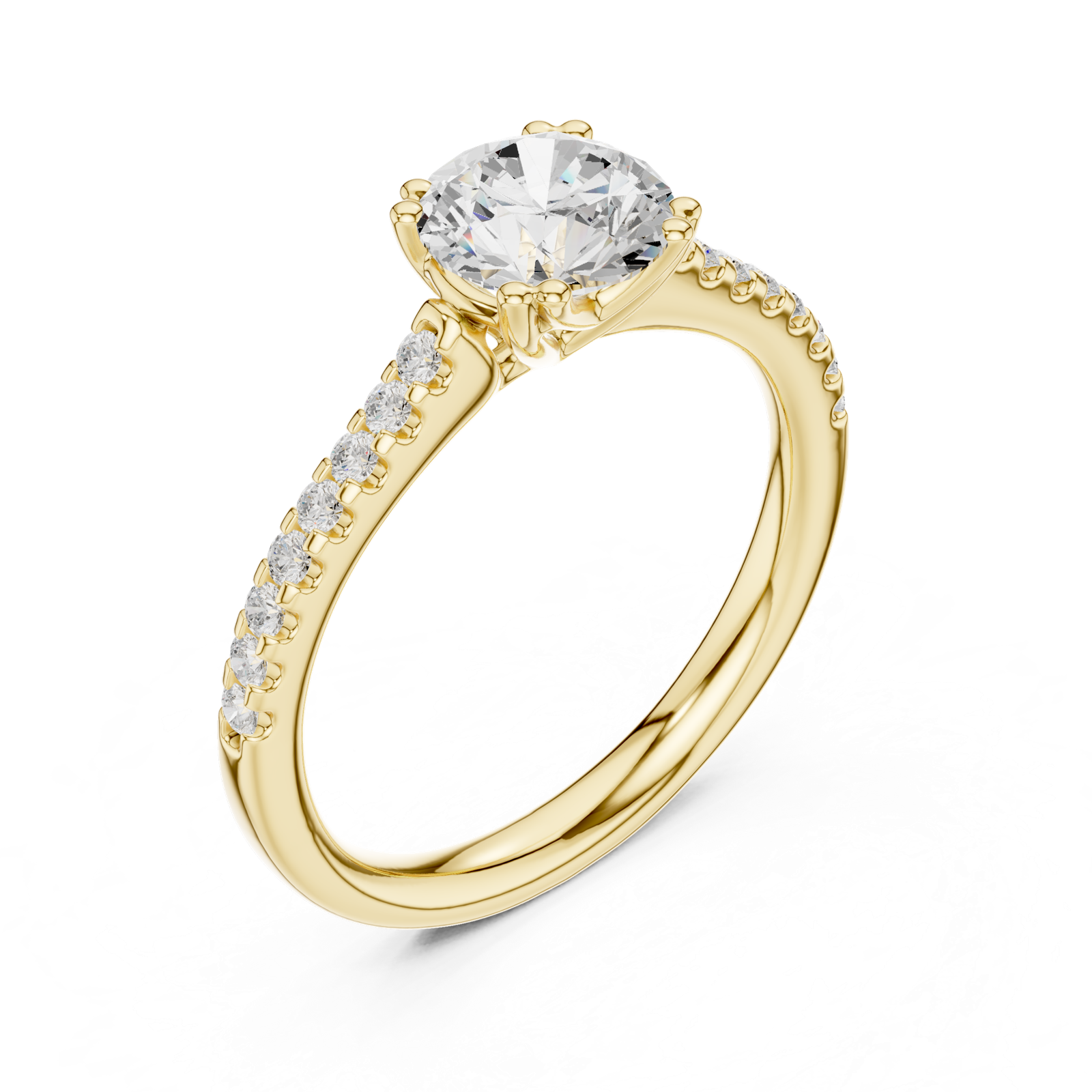Gold Ring DDLR-640, Yellow Gold, view 2