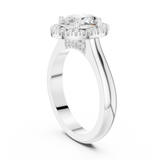 Gold Ring DDLR-338, Oval center stone, White Gold, view 1