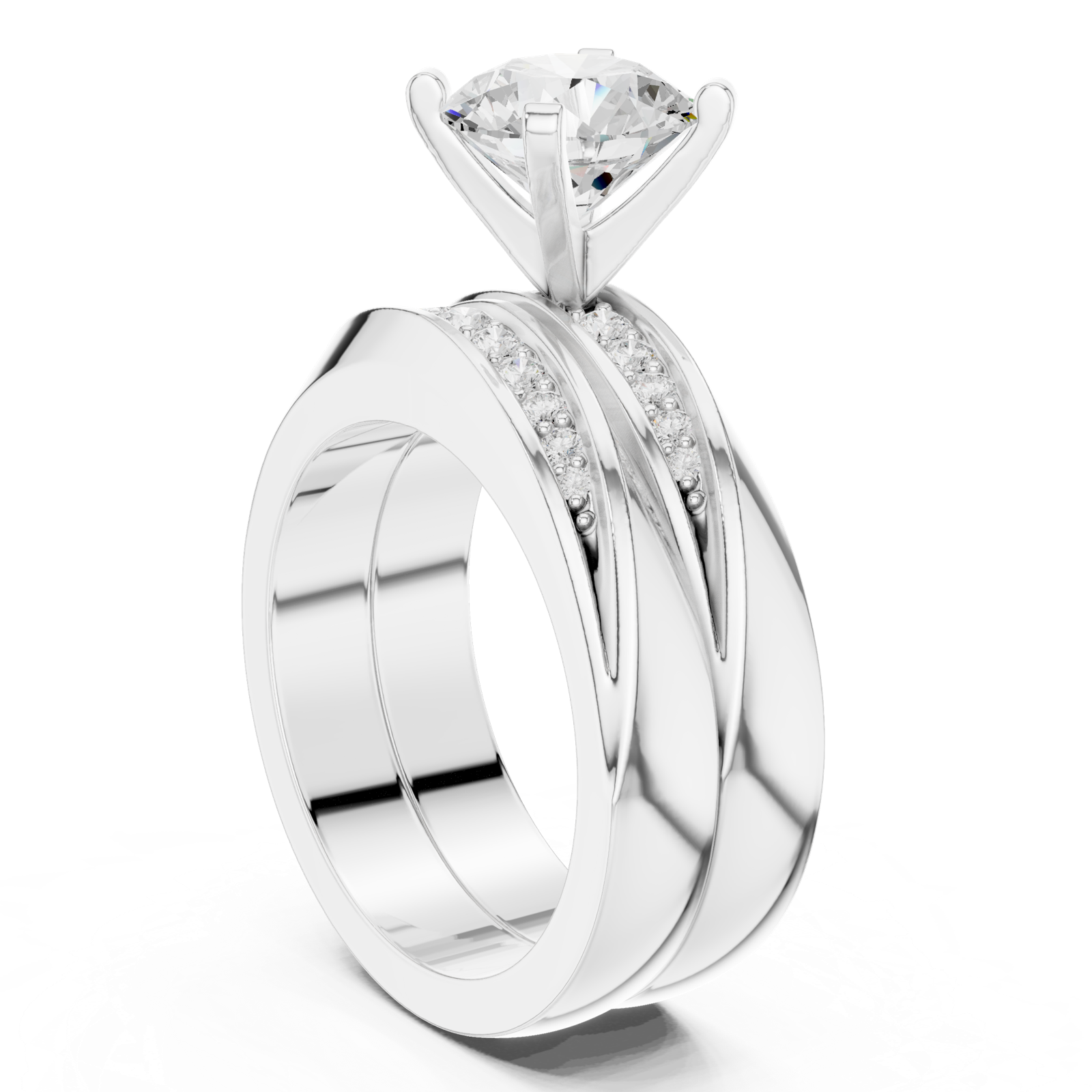 Gold Ring DDLR-291, White Gold, view 1