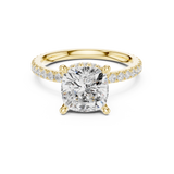 Gold Ring DDLR-171-R00865, Cushion center stone, Yellow Gold, view 4