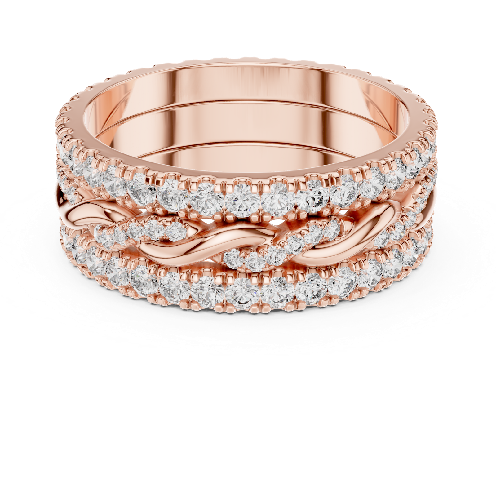 Gold Ring DDLR-234, Rose Gold, view 4