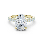 Gold Ring DDLR-250, Oval center stone, Yellow Gold