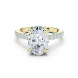 Gold Ring DDLR-250, Oval center stone, Yellow Gold
