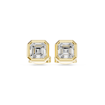 Gold Jewelry, Asscher center stone, Yellow Gold, view 4