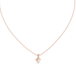 14K Solid Gold Lab Diamond Solitaire Pendant Necklace, Rose Gold, view 4