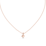 14K Solid Gold Lab Diamond Solitaire Pendant Necklace, Rose Gold, view 4