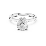 Gold Ring DDLR-176, Pear center stone, White Gold, view 4