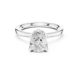 Gold Ring DDLR-176, Pear center stone, White Gold, view 4