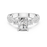Gold Ring DDLR-281, Radiant center stone, White Gold, view 4