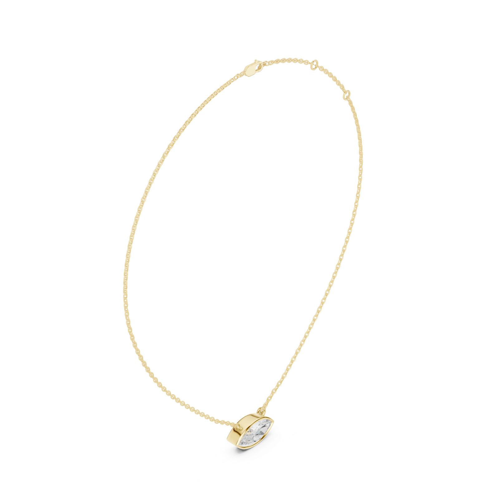 Gold Jewelry DDPO-007, Marquise center stone, Yellow Gold, view 1