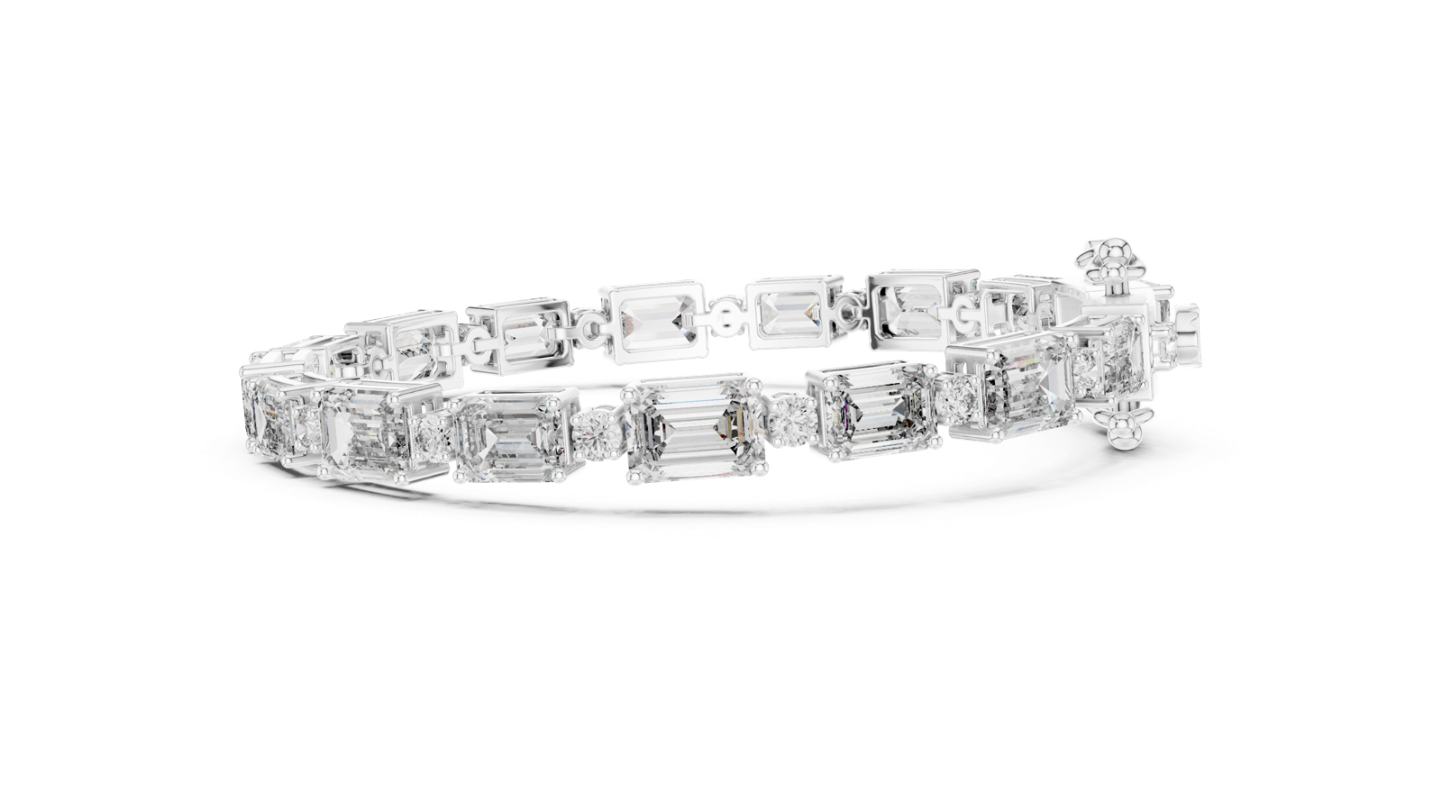 Gold Bracelet GLBR-0036, White Gold, view 3
