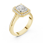 Gold Ring DDLR-338, Radiant center stone, Yellow Gold, view 2