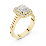 Gold Ring DDLR-338, Radiant center stone, Yellow Gold, view 2