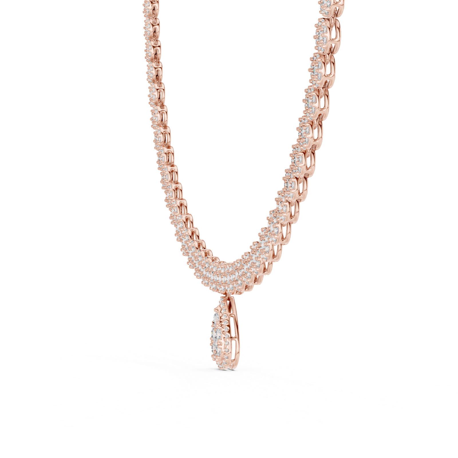 Gold Necklace GNK-0048, Rose Gold, view 3