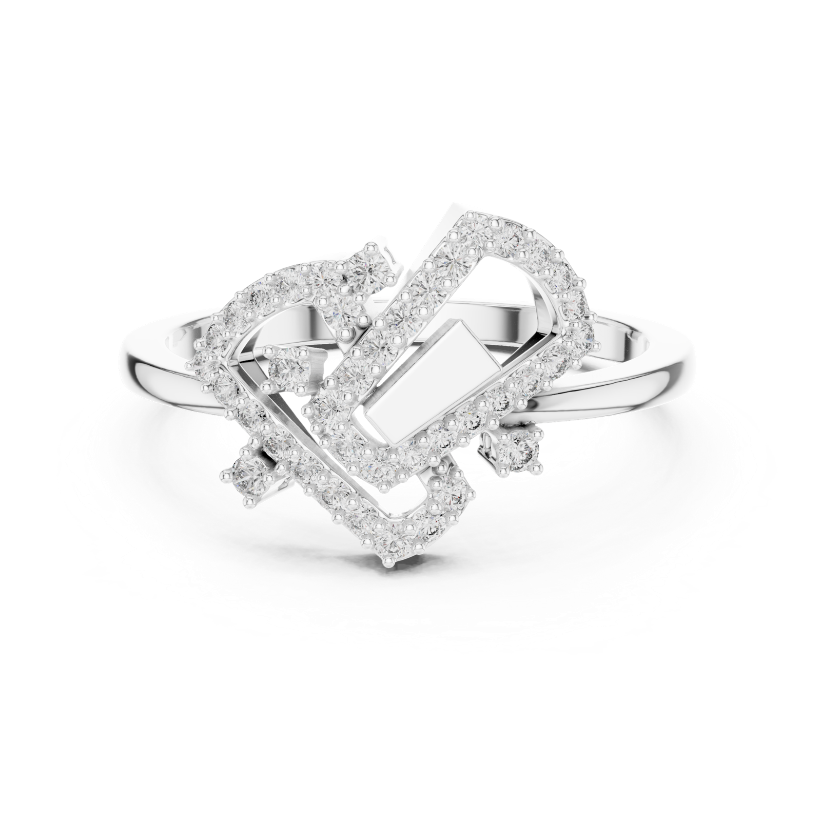 Gold Ring LR-01 (63), White Gold, view 4