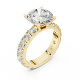 Gold Jewelry L35-63, Round center stone, Yellow Gold, view 2
