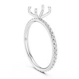 Gold Jewelry L36-15, Emerald center stone, White Gold, view 1