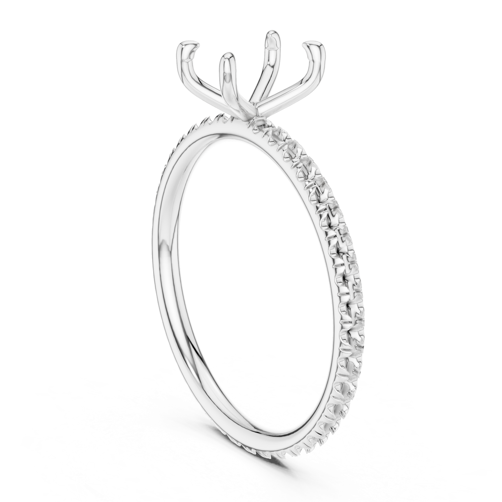 Gold Jewelry L36-15, Emerald center stone, White Gold, view 1