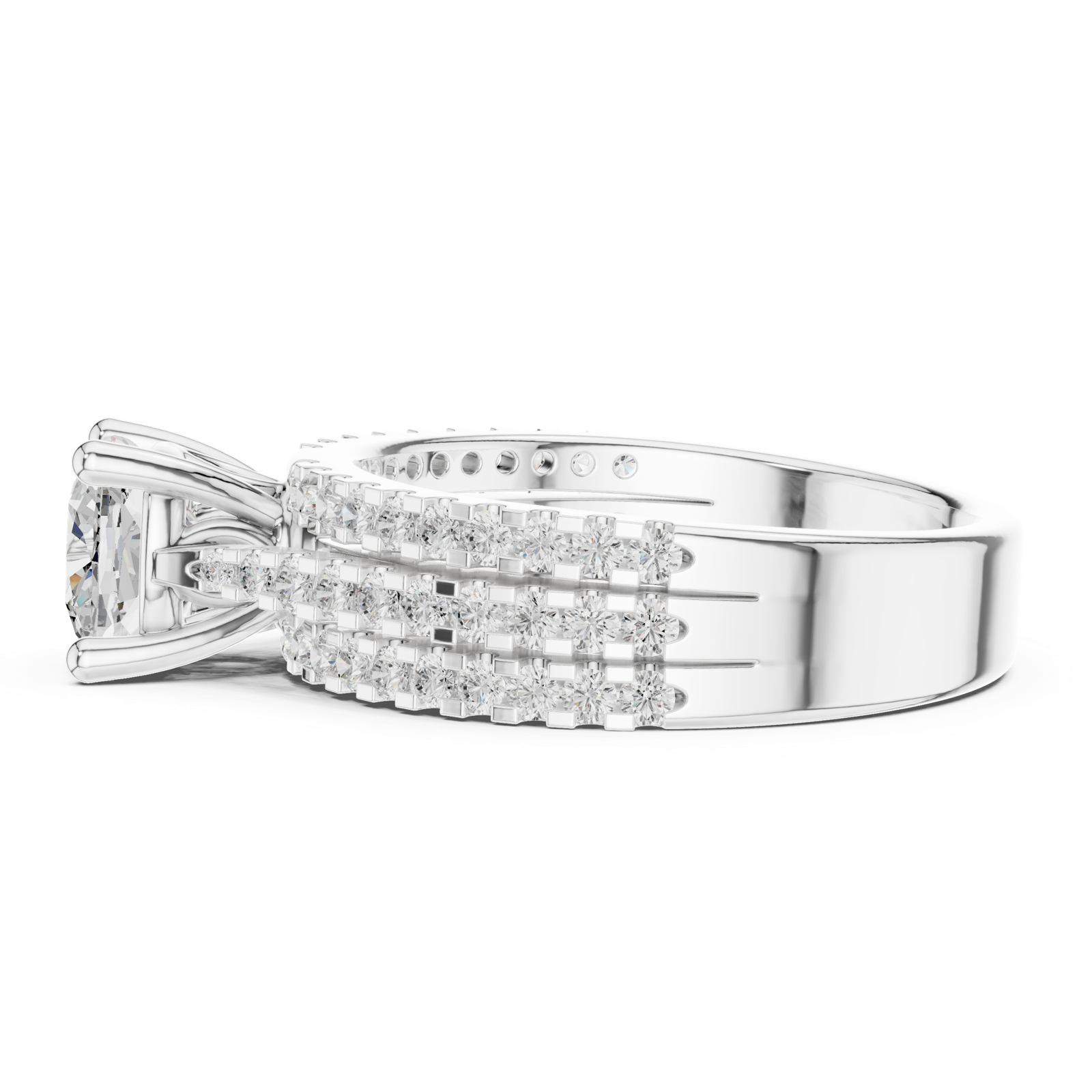 Gold Ring DDLR-528, White Gold, view 3