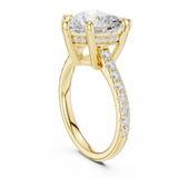 Gold Ring DDLR-250, Heart center stone, Yellow Gold, view 1