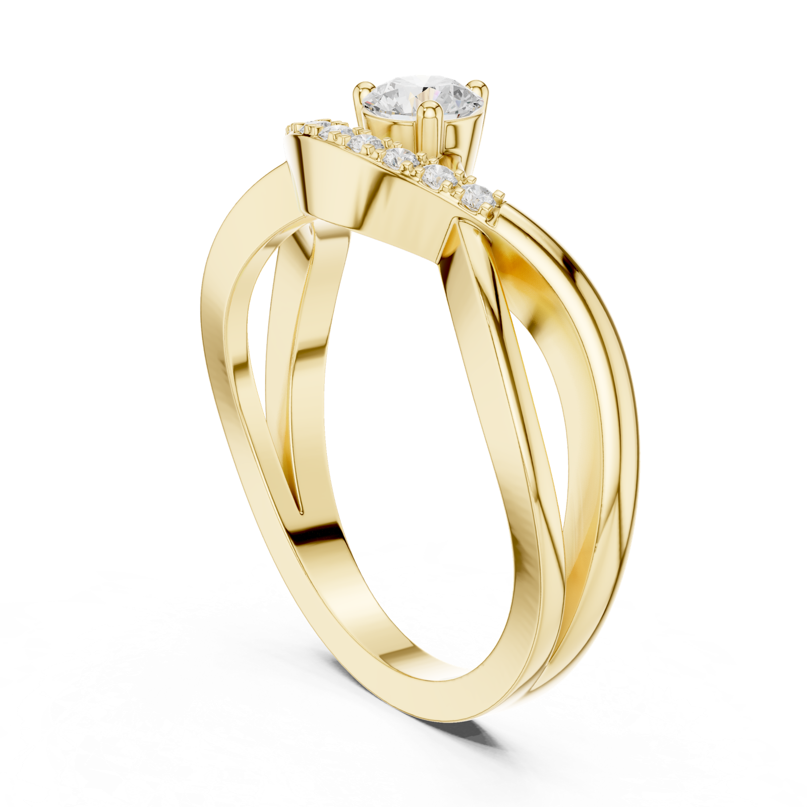 Gold Ring DDLR-829, Yellow Gold, view 1