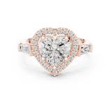 Gold Ring DDLR-342, Heart center stone, Rose Gold, view 4