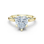Gold Ring DDLR-175, Heart center stone, Yellow Gold