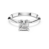 Gold Jewelry L36-6, Asscher center stone, White Gold, view 4