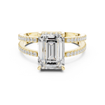 Gold Jewelry, Emerald center stone, Yellow Gold, view 4