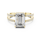 Gold Jewelry, Emerald center stone, Yellow Gold, view 4