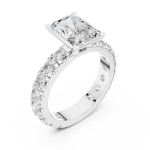 Gold Jewelry L35-63, Radiant center stone, White Gold, view 2
