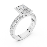 Gold Jewelry L35-63, Radiant center stone, White Gold, view 2