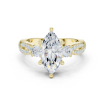Gold Ring DDLR-281, Marquise center stone, Yellow Gold