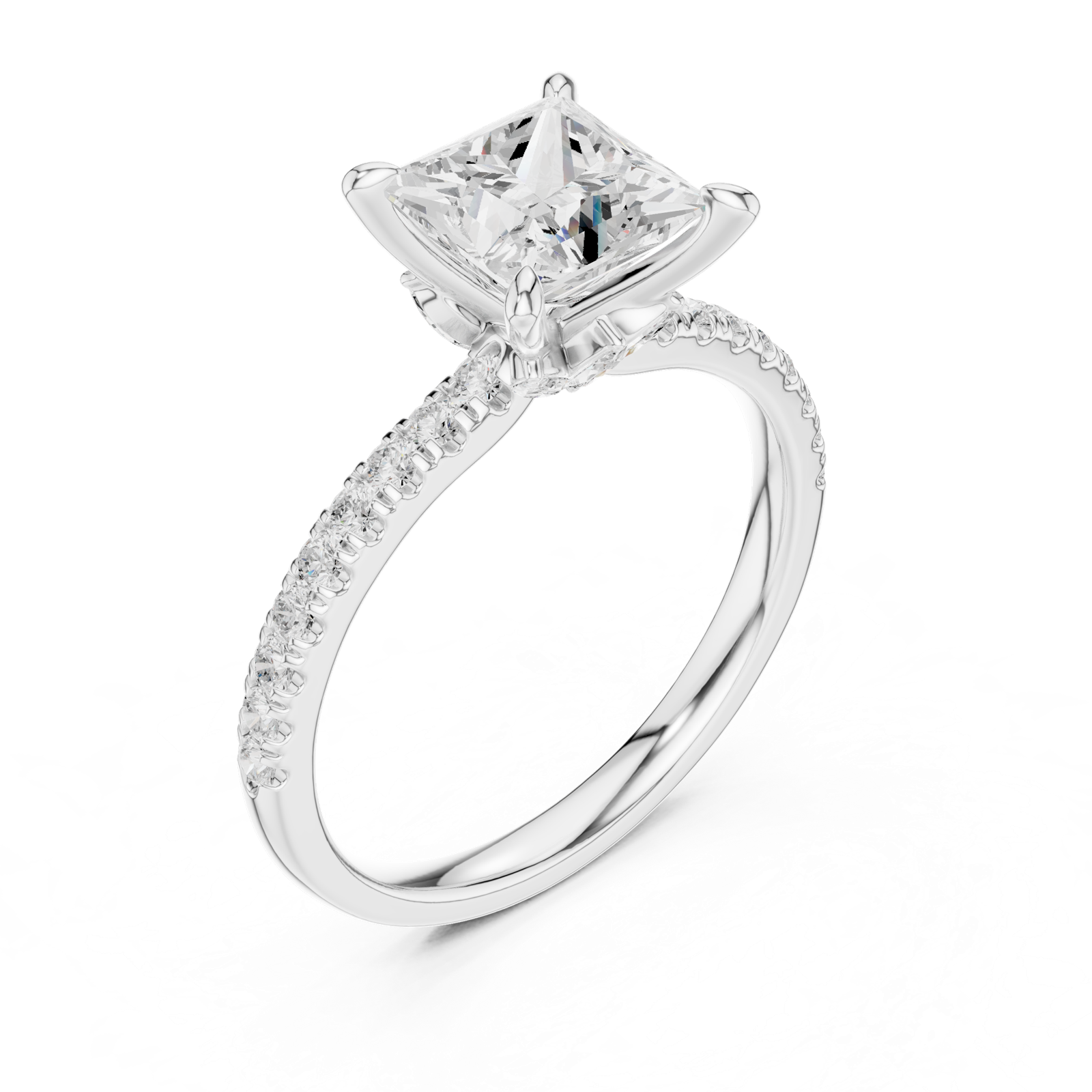 Gold Ring DDLR-1014, White Gold, view 2