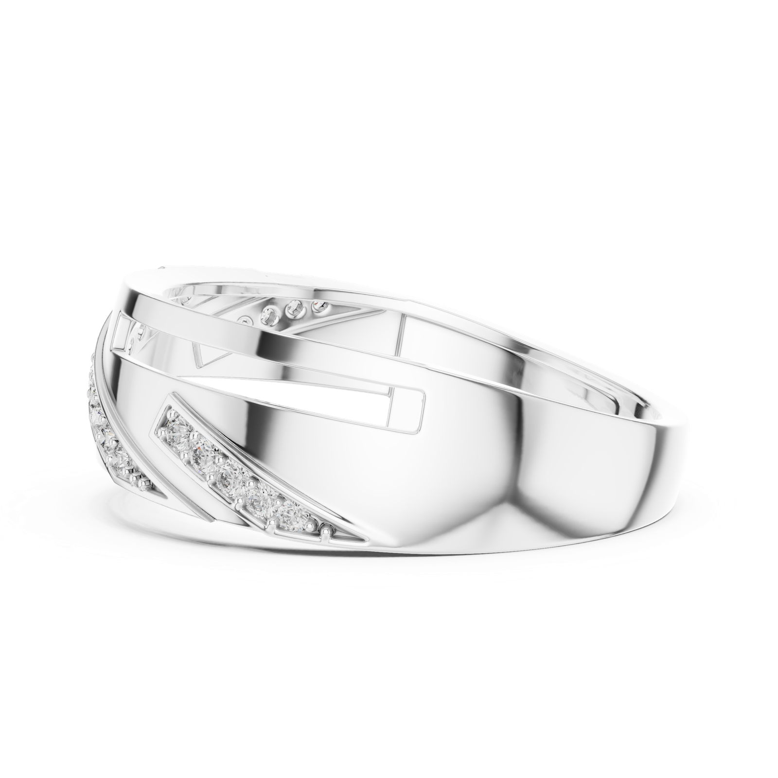 Gold Ring LR-01 (12), White Gold, view 3