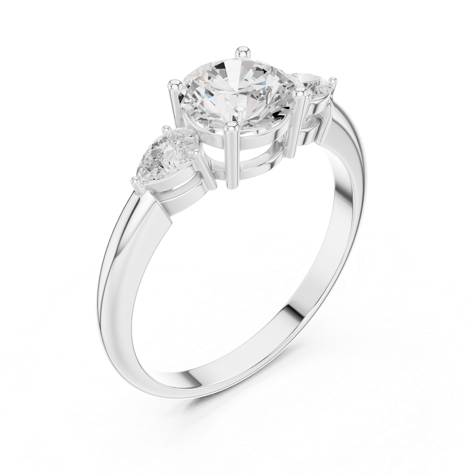 Gold Ring DDLR-1101, White Gold, view 2