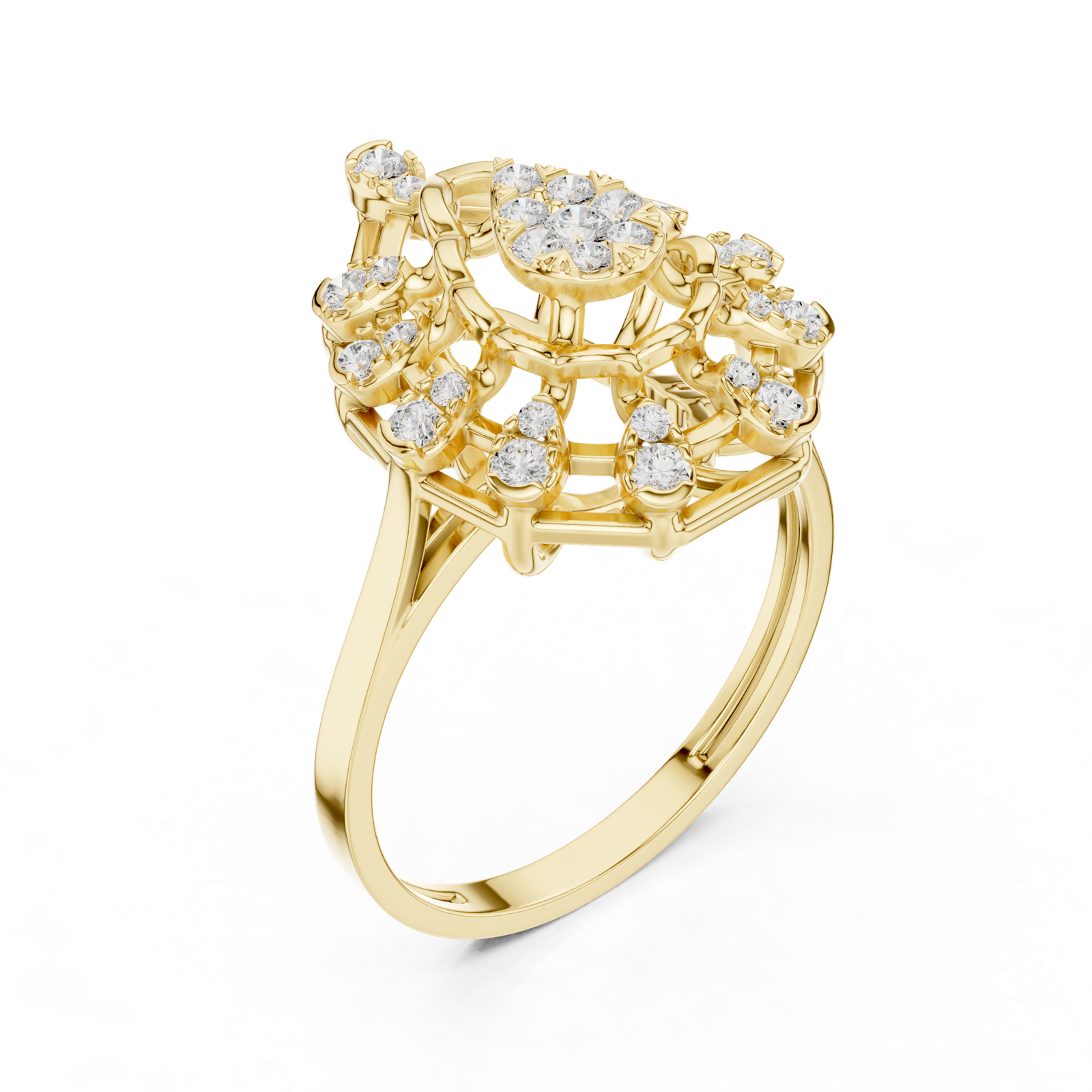 Gold Ring DDLR-822, Yellow Gold, view 2