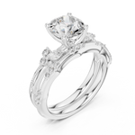 Gold Ring DDLR-299, Round center stone, White Gold, view 2